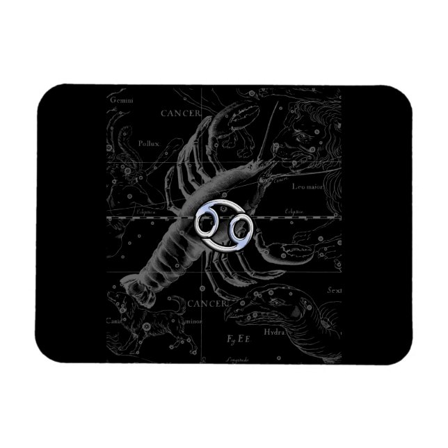 Magnet Flexible Chrome comme Cancer Zodiac Connexion Hevelius (Horizontal)