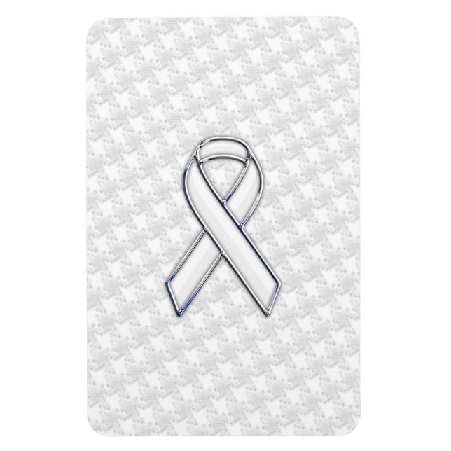 Magnet Flexible Chrome White Ribbon Sensibilisation sur Houndstoot (Vertical)