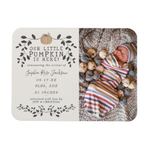 Magnet Flexible Chute Petit Citrouille Faire-part de naissance béb