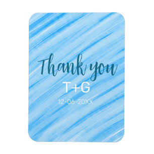 Magnet Flexible Ciel bleu merci ajouter nom du couple date année t
