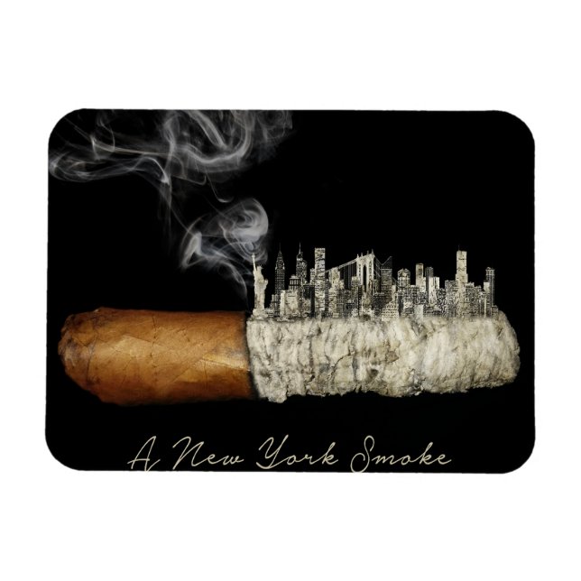 Magnet Flexible Cigar Art, New York City Poster, Cigar Print, Nyc (Horizontal)