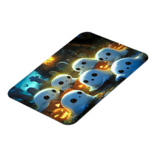 Magnet Flexible Cimetière de nuit éffrayante mignonne Fantôme d'Ha