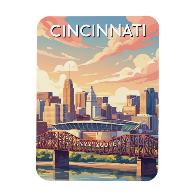 Magnet Flexible Cincinnati Ohio Skyline Travel (Vertical)