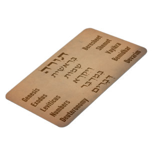 Magnet Flexible Cinq livres de la Torah/Bible en hébreu Anglais