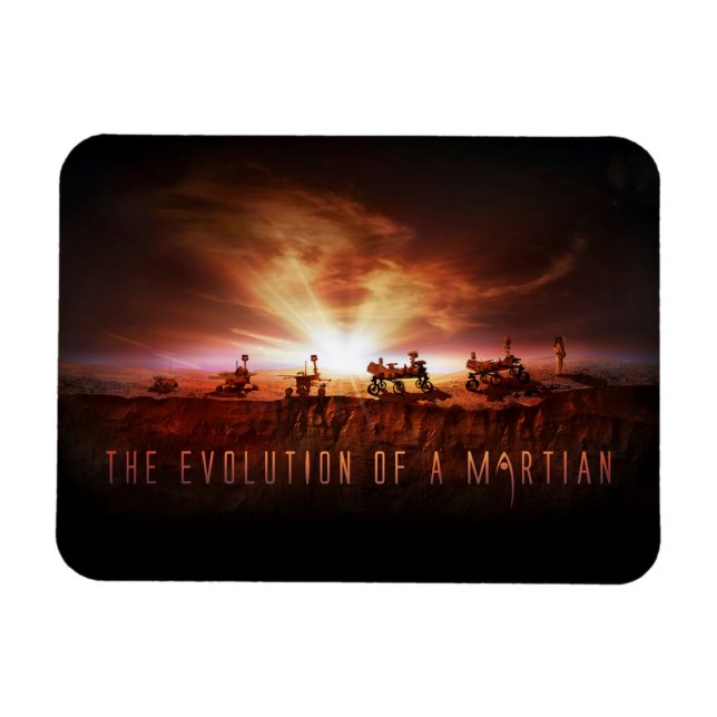 Magnet Flexible Cinq rovers Mars réussis (Horizontal)