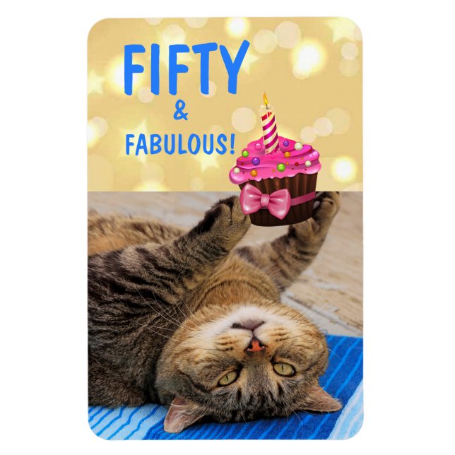 Magnet Flexible Cinquantième anniversaire de Kitty et Cupcake (Vertical)