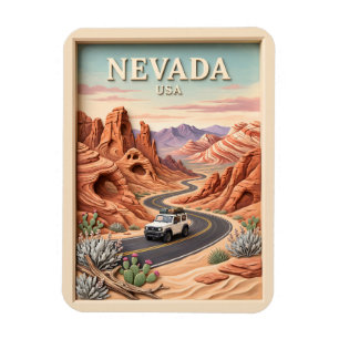 Magnet Flexible Circuit Nevada Vallée de Feu Texture 3D Vintage
