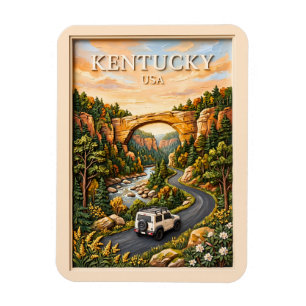 Magnet Flexible Circuit routier 3D texturé Kentucky USA Red River