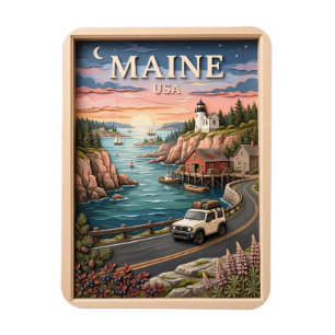 Magnet Flexible Circuit routier côtier du Maine Texture vintage de