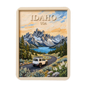 Magnet Flexible Circuit routier vintage 3D texturé Idaho USA