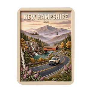 Magnet Flexible Circuit routier vintage au New Hampshire, paysage