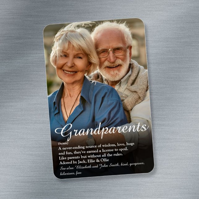 Magnet Flexible Citation amusante pour photo de grands-parents Déf (Grandparents Photo Fun Quote Definition Magnet)