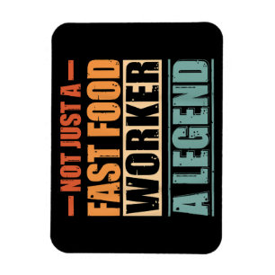 Magnet Flexible Citation amusante Retro Fast Food Worker