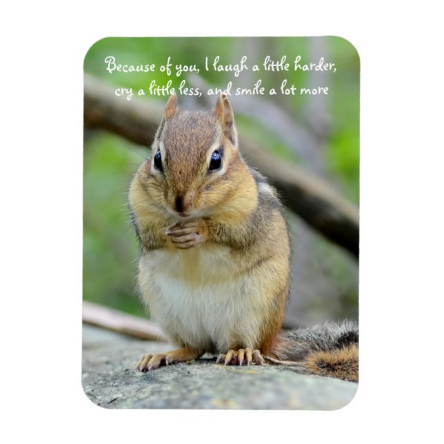 Magnet Flexible Citation d'amitié Super mignonne Chipmunk (Vertical)