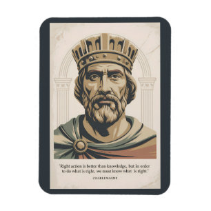 Magnet Flexible Citation de Charlemagne Francs Illustration Vintag