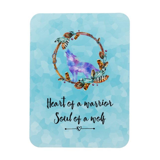 Magnet Flexible Citation de typographie à l'aquarelle Wolf Boho St (Vertical)