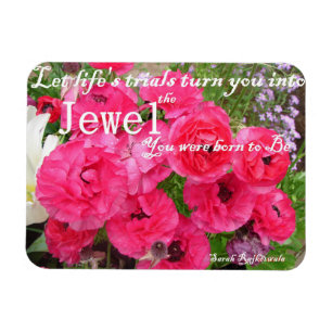 Magnet Flexible Citation de vie florale rose Rannunculus Anniversa