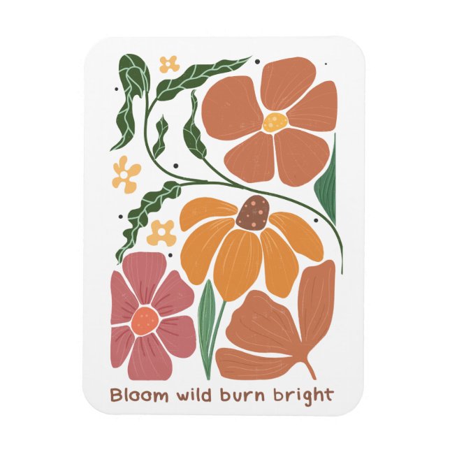 Magnet Flexible Citation d'inspiration florale rétro boho (Vertical)