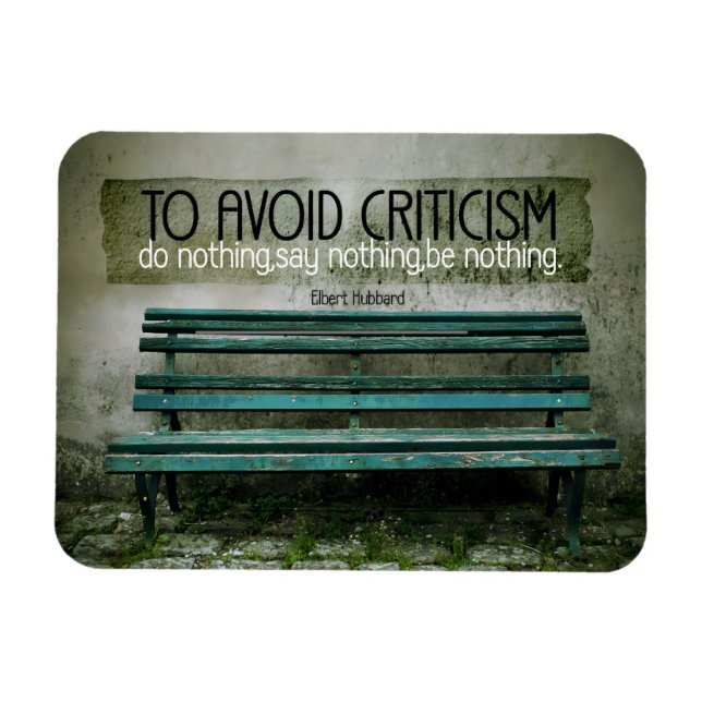 Magnet Flexible Citation inspirante d'Elbert Hubbard "Critique" (Horizontal)