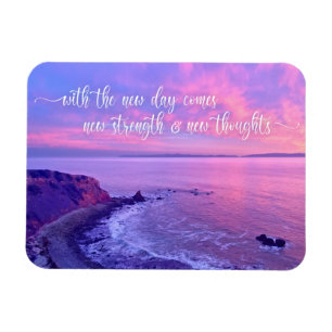 Magnet Flexible Citation Inspirante Pink Purple Ocean Sunset
