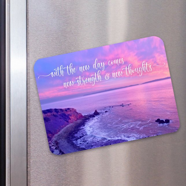 Magnet Flexible Citation Inspirante Pink Purple Ocean Sunset (Créateur téléchargé)