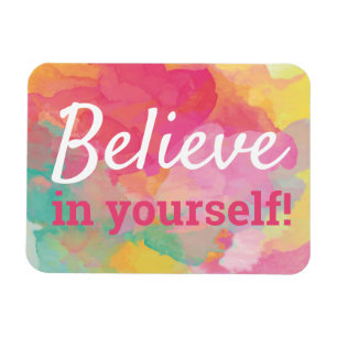 Magnet Flexible Citation Inspirante pour Croire en Soi - Aquarelle