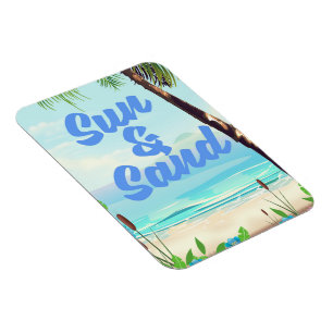 Magnet Flexible Citation inspirante Sun et Sand dessin animé post