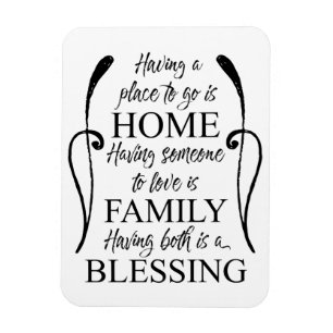 Magnet Flexible Citation inspirante sur la maison - la famille - l