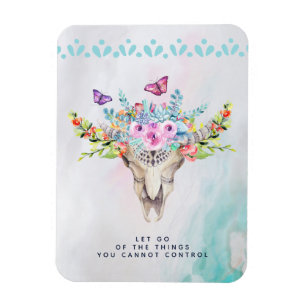 Magnet Flexible Citation inspirée du crâne animal Boho Let Go