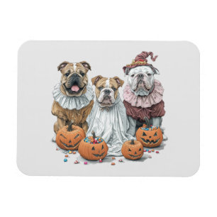 Magnet Flexible Citrouille des Bulldogs anglais d'Halloween