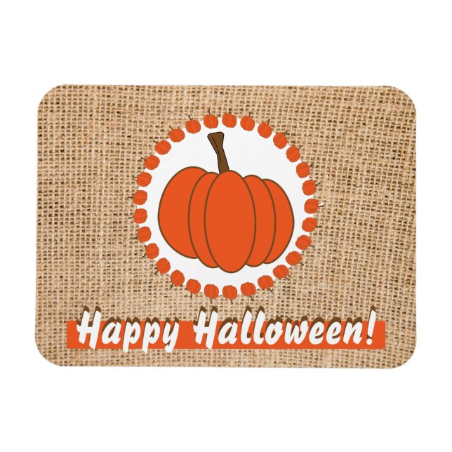 Magnet Flexible Citrouille d'Halloween Burlap (Horizontal)