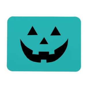 Magnet Flexible Citrouille jack o lantern sarcelle mignonne drôle