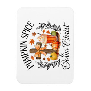 Magnet Flexible Citrouille Spice Et Jésus Christ Cross Citrouille