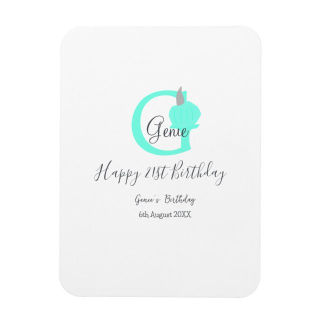Magnet Flexible Citrouille vert automne anniversaire 21e pastel gr (Vertical)