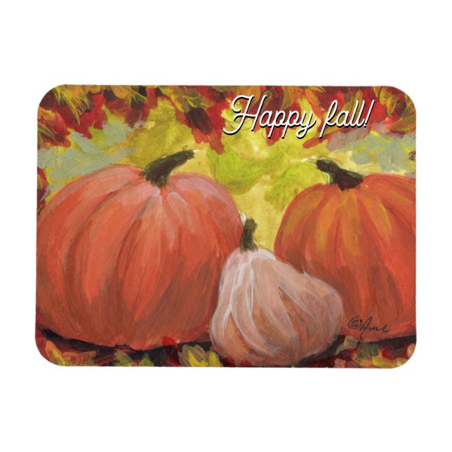 Magnet Flexible Citrouilles de Thanksgiving #2 Automne Feuilles d' (Horizontal)