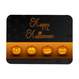 Magnet Flexible Citrouilles d'Halloween Jack-o-Lantern