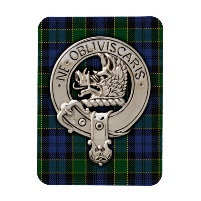 Magnet Flexible Clan Campbell Crest & Breadalbane Tartan (Vertical)