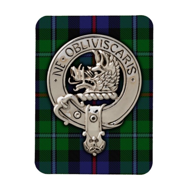 Magnet Flexible Clan Campbell Crest & Cawdor Tartan (Vertical)
