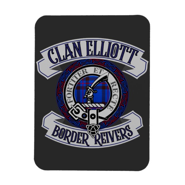 Magnet Flexible Clan Elliott Badge, Bordures, Bande écossaise (Vertical)