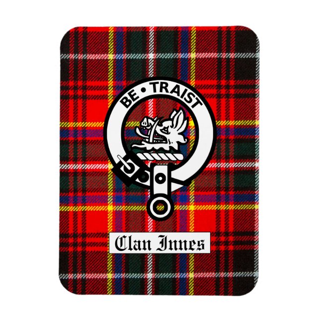 Magnet Flexible Clan Innes Crest Badge & Tartan (Vertical)