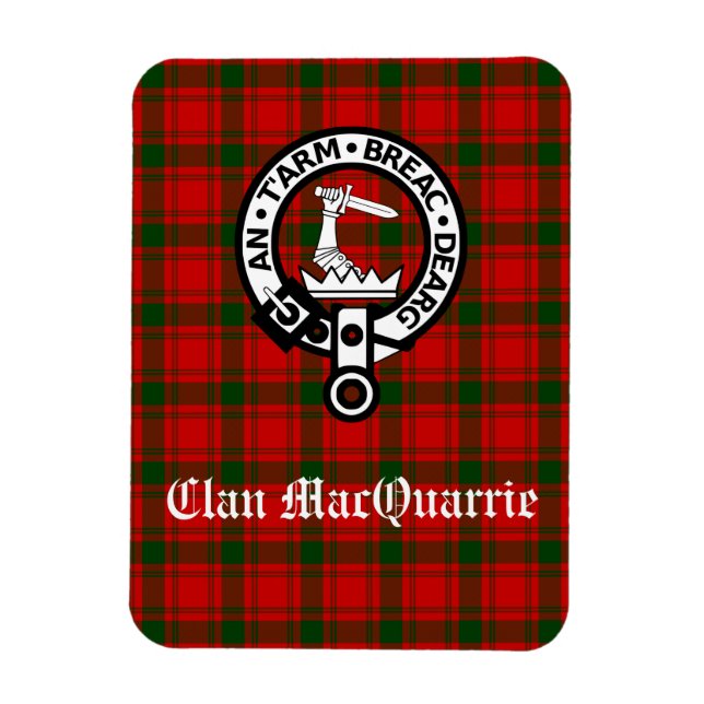 Magnet Flexible Clan MacQuarrie Tartan et Crest (Vertical)