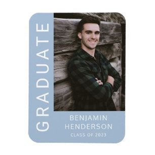 Magnet Flexible Classe De 2023 Blue Boy Graduation Photo