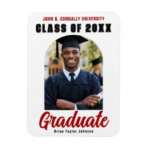 Magnet Flexible Classe de 2024 Graduate Photo Arch Red Graduation