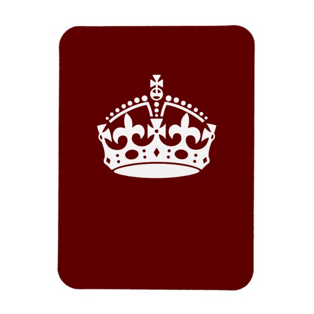 Magnet Flexible Classic Keep Calm Crown sur Bourgogne Rouge (Vertical)