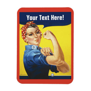 Magnet Flexible Classic Rosie le Riveter avec vos mots