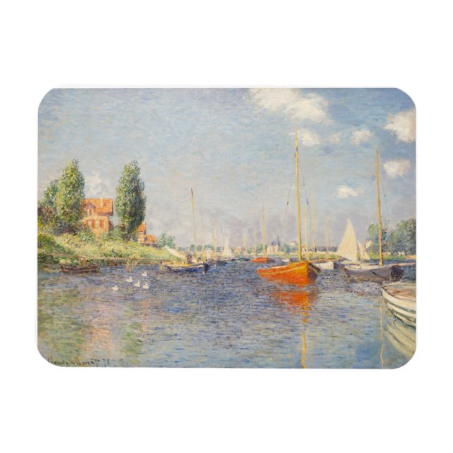 Magnet Flexible Claude Monet. Bateaux rouges, Argenteuil (Horizontal)