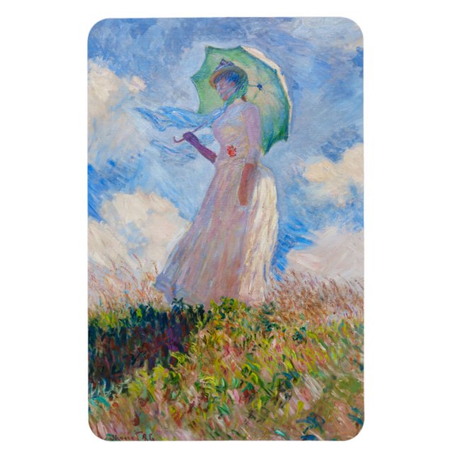 Magnet Flexible Claude Monet - Femme avec Parasol face à gauche (Vertical)