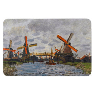 Magnet Flexible Claude Monet - Moulins à vent près de Zaandam