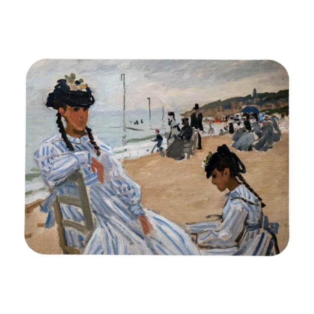 Magnet Flexible Claude Monet - Sur la plage à Trouville (Horizontal)