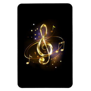 Magnet Flexible Clé de Sol en Or Musique
